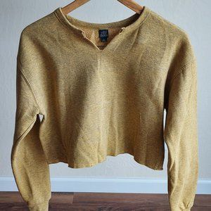 Yellow Cropped Sweatshirt